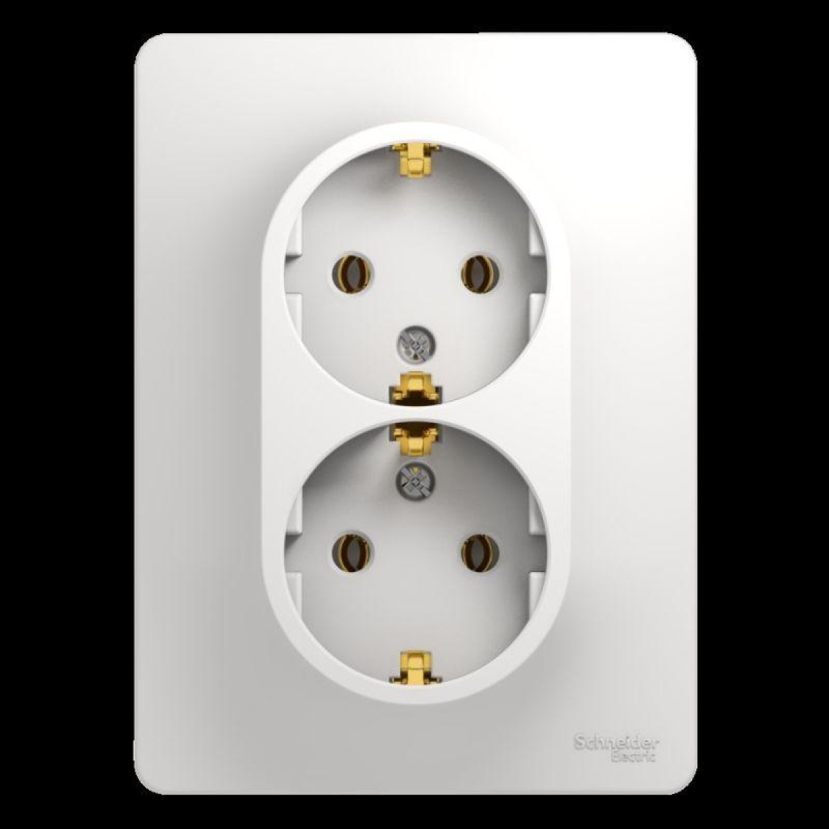 Изображение товара Розетка Systeme Electric Glossa 16А IP20 с заземлением, 2 гнезда, встраиваемая, белая