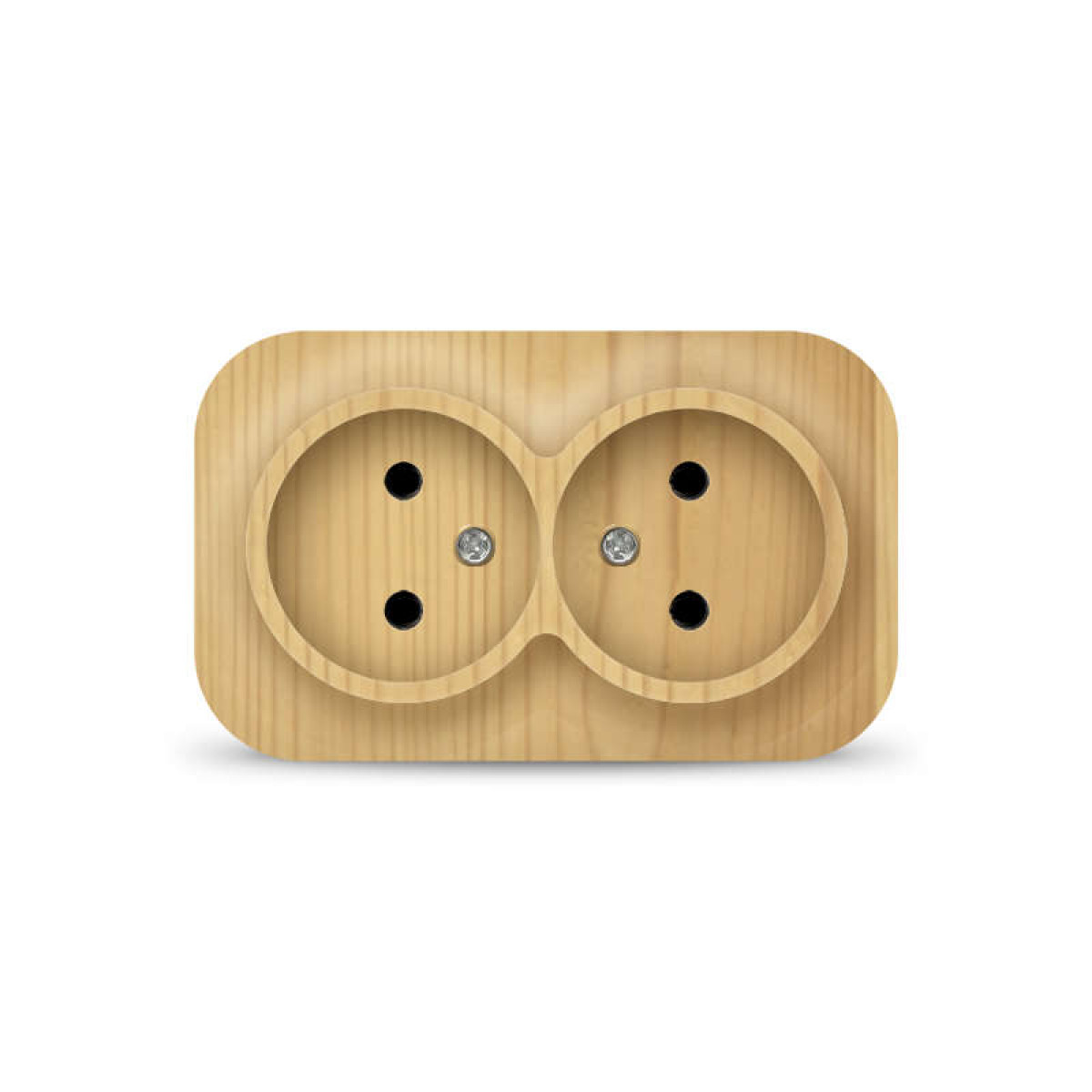 Изображение товара Розетка Ionich 2-м ОП 10А IP20 без заземл сосна открытая монтаж