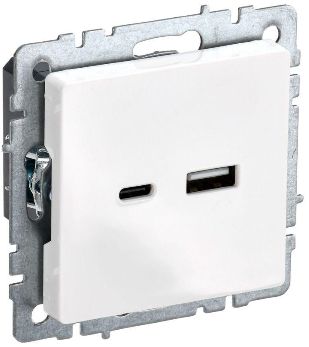 Изображение товара IEK Розетка BRITE USB A+C 18Вт с скрытым монтажом