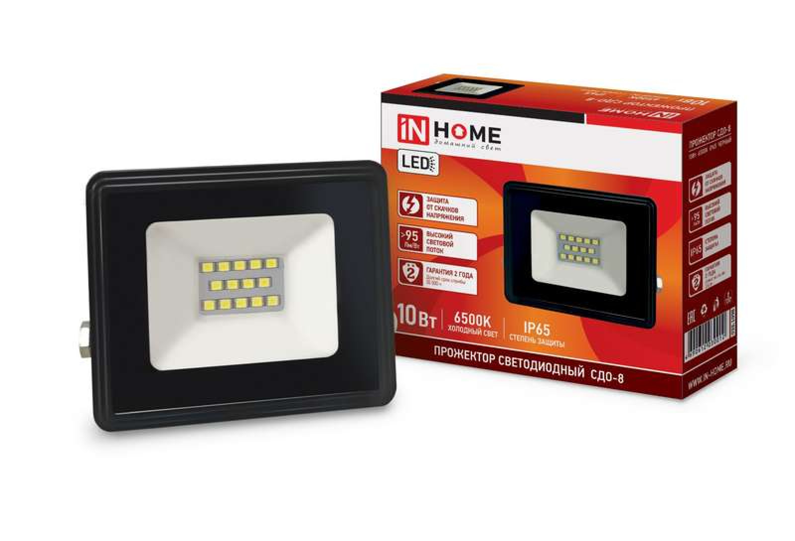 Изображение товара Прожектор светодиодный In Home СДО-8 20Вт IP65 для наружного освещения