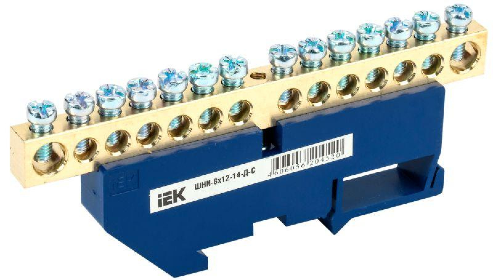 Изображение товара Изделия для электромонтажа IEK Шина нулевая на DIN-изол. ШНИ-8х12-14-Д-С