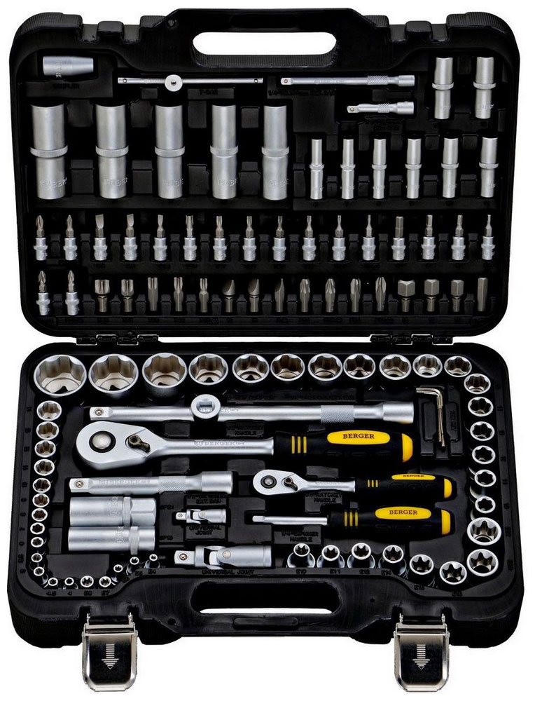 Изображение товара Универсальный набор инструментов Berger 108 предметов 1/2" -1/4" BG108-1214