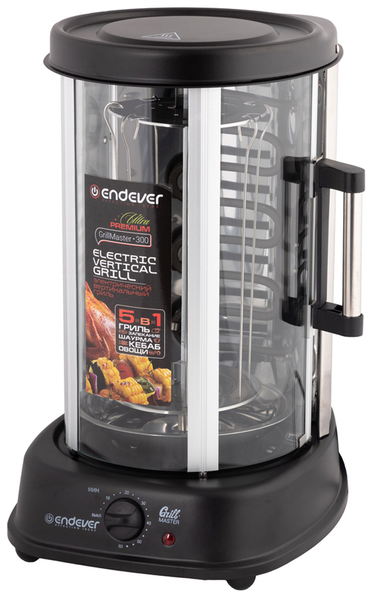 Изображение товара Вертикальный гриль Endever GrillMaster 300 серебристый черный 1700 Вт 18 мес
