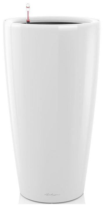 Напольное кашпо с автополивом Lechuza RONDO 40, с субстратом в комплекте, пластик, белое, Д40 В75 см, 22 л, 15740