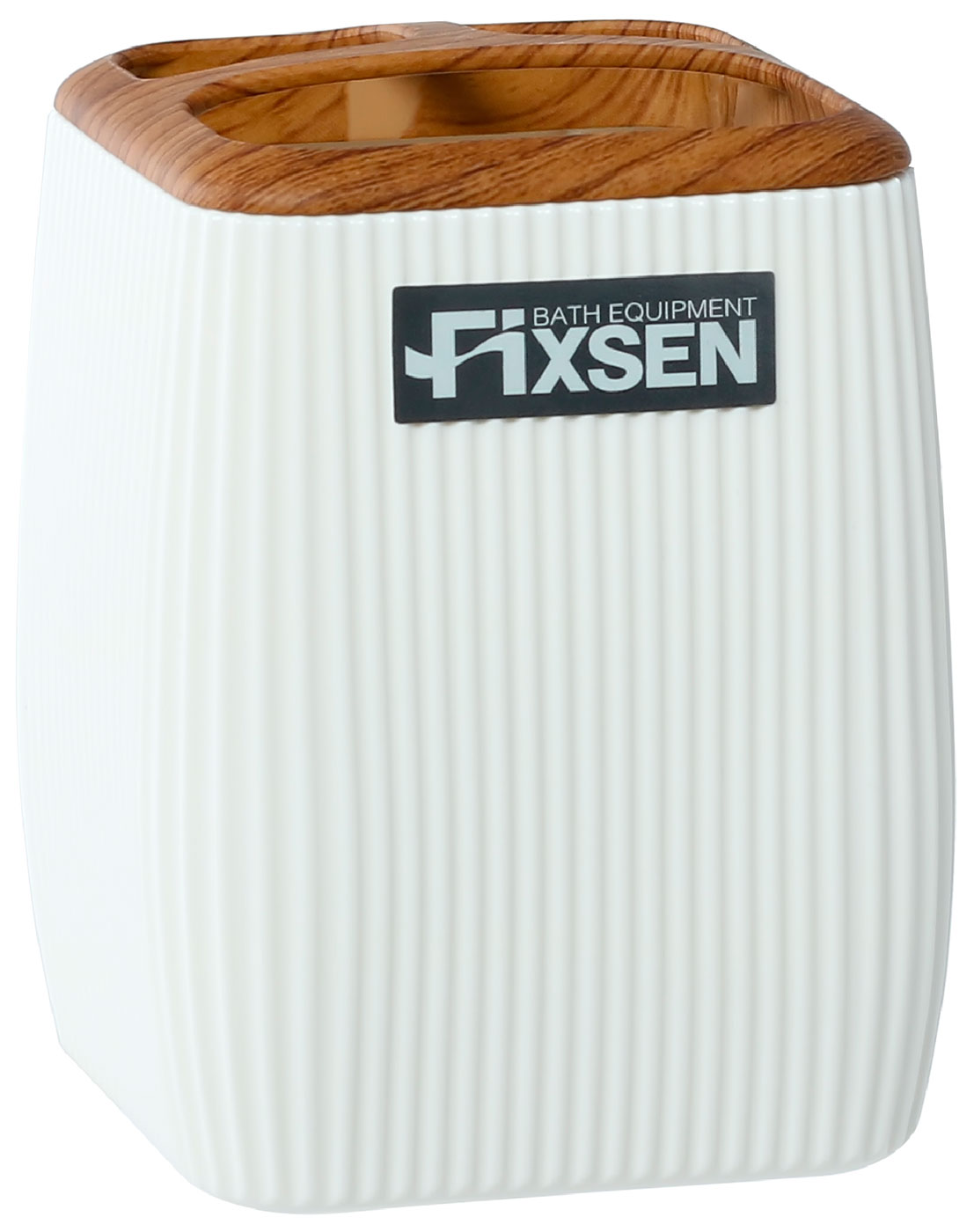 Изображение товара Стакан для зубных щеток Fixsen WHITE WOOD FX-402-3 белый пластиковый настольный стильный минимализм