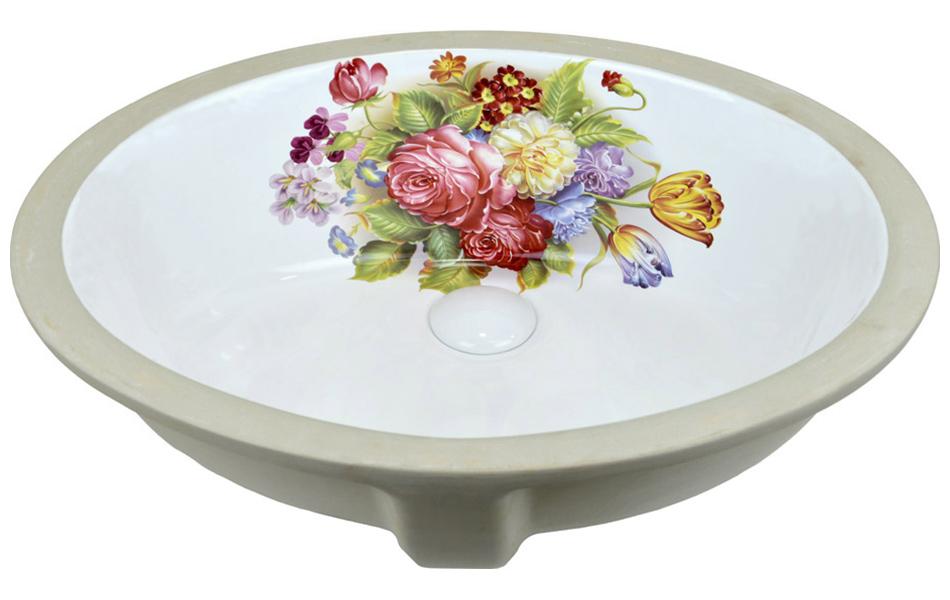 Изображение товара Раковина Bronze de Luxe Alsace белая овальная 49x40 см с сливом-переливом