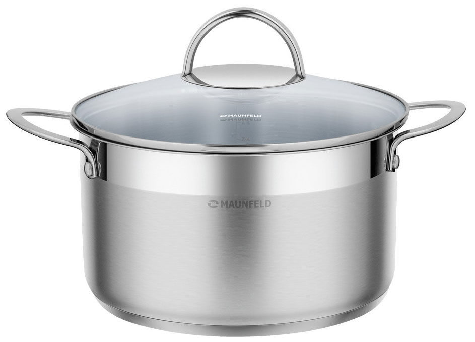 Изображение товара Кастрюля Maunfeld GERDA MCS33S07, из нержавеющей стали, со стеклянной крышкой, 20 см