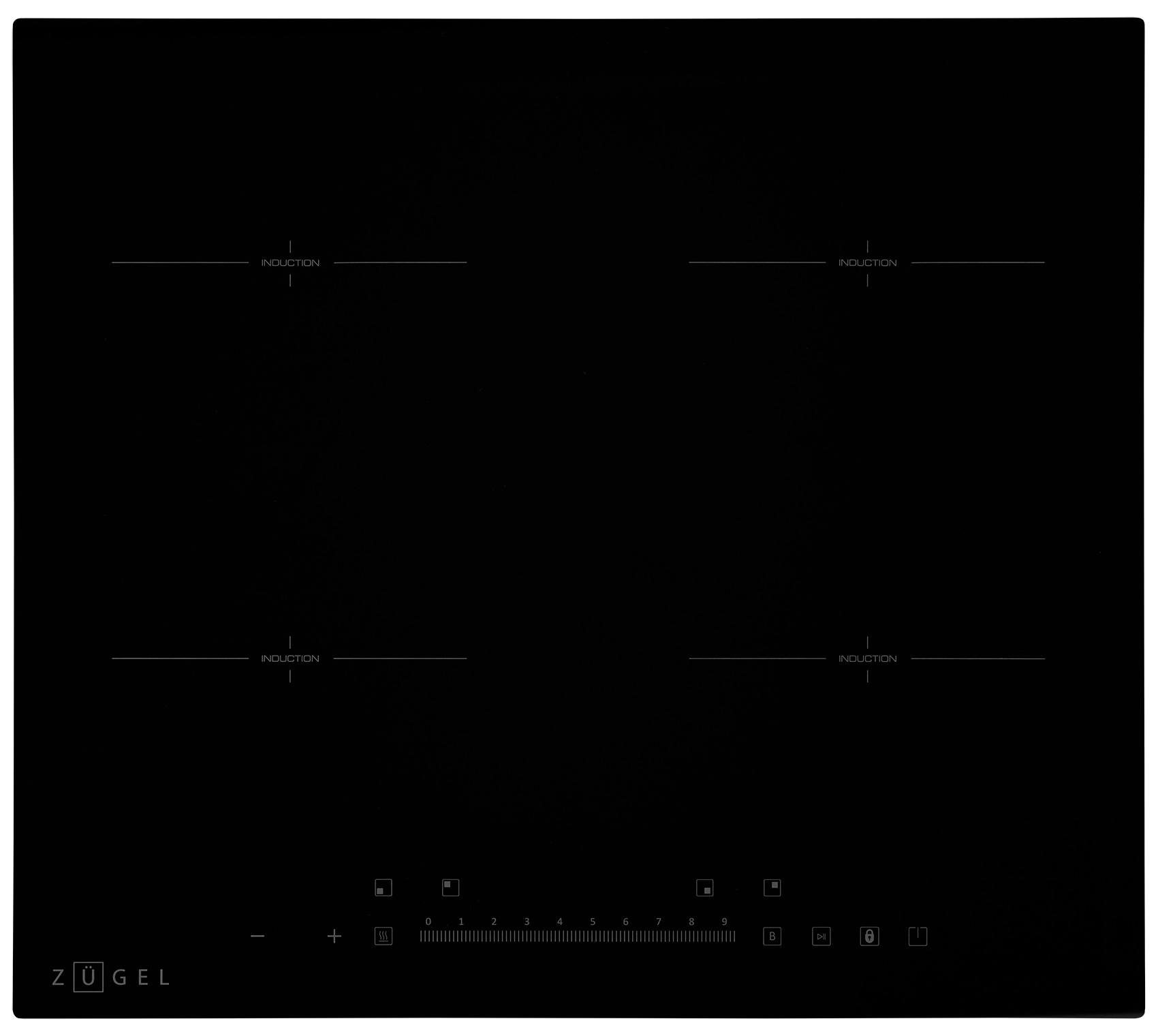 Изображение товара Электрическая варочная панель Zugel ZIH613B 4 индукционные конфорки сенсорное управление