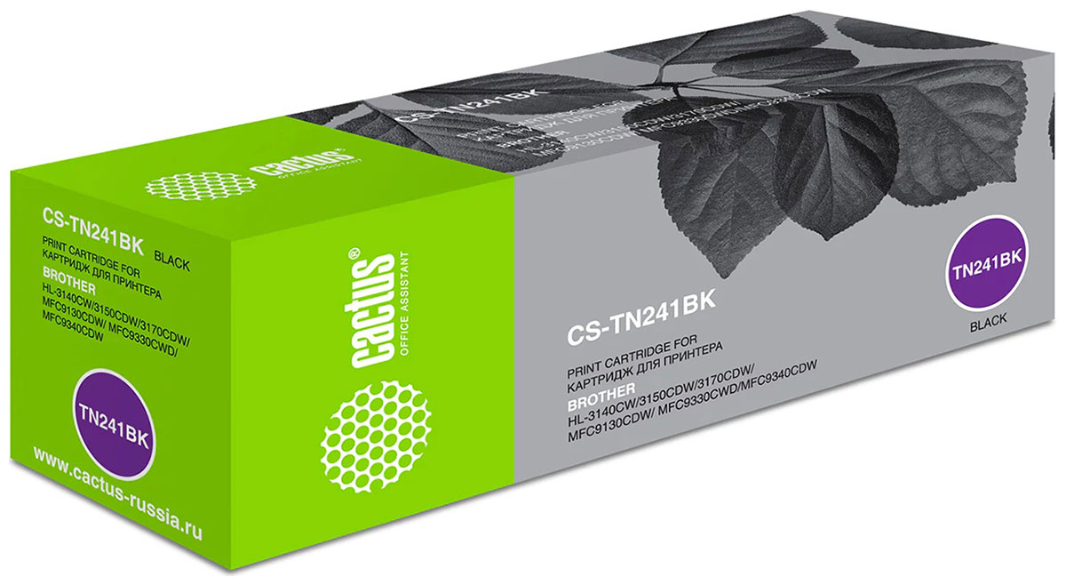 

Картридж лазерный Cactus CS-TN241BK для BROTHER HL-3140CW/DCP-9020CDW, черный, ресурс 1400 страниц