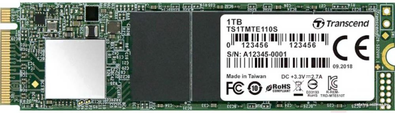 Изображение товара SSD Transcend M.2 1024 Гб PCIe 3.0 NTFS TLC быстрый накопитель