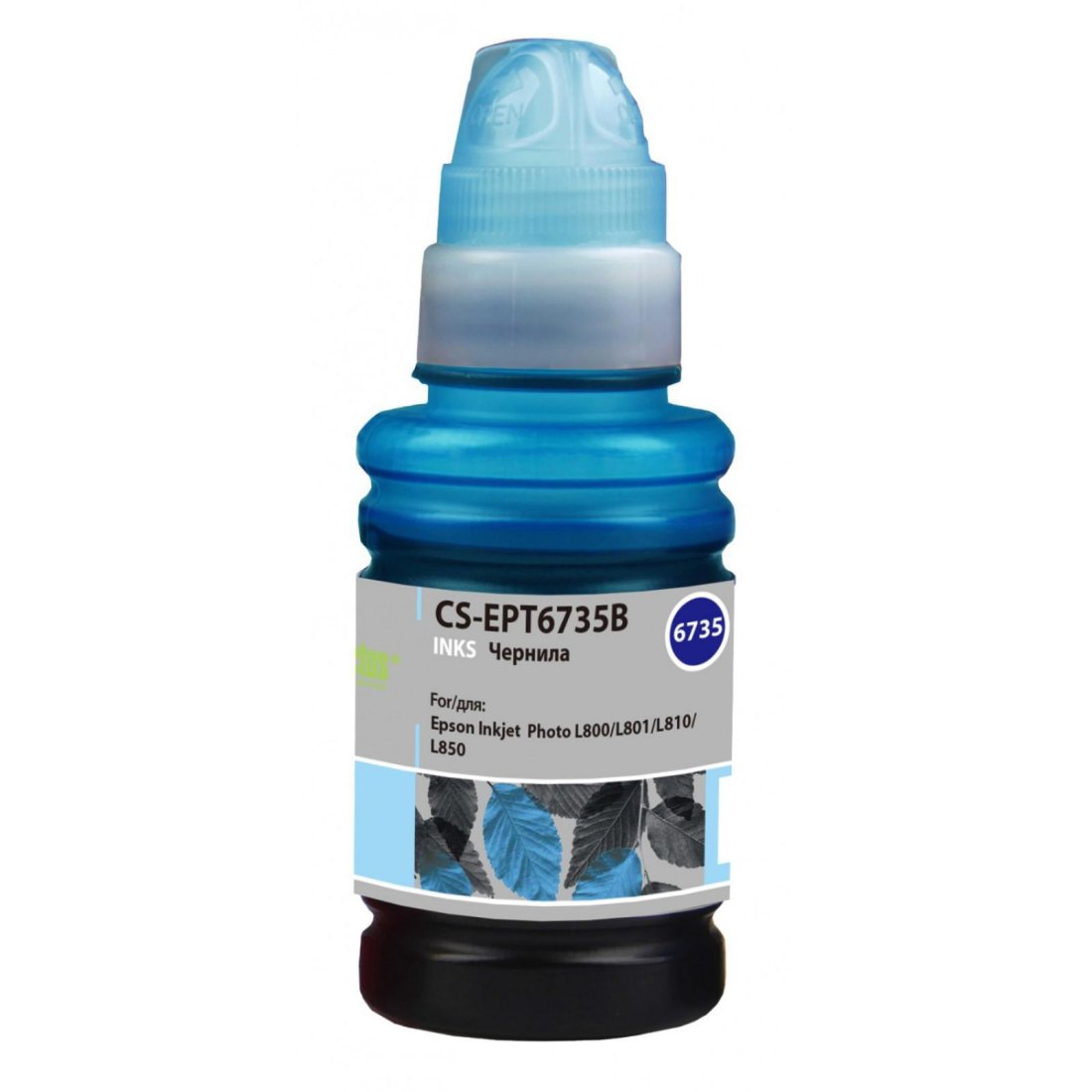 Изображение товара Чернила Cactus CS-EPT6735B Е6735 светло-голубой 100мл для Epson L800/L810/L850/L1800