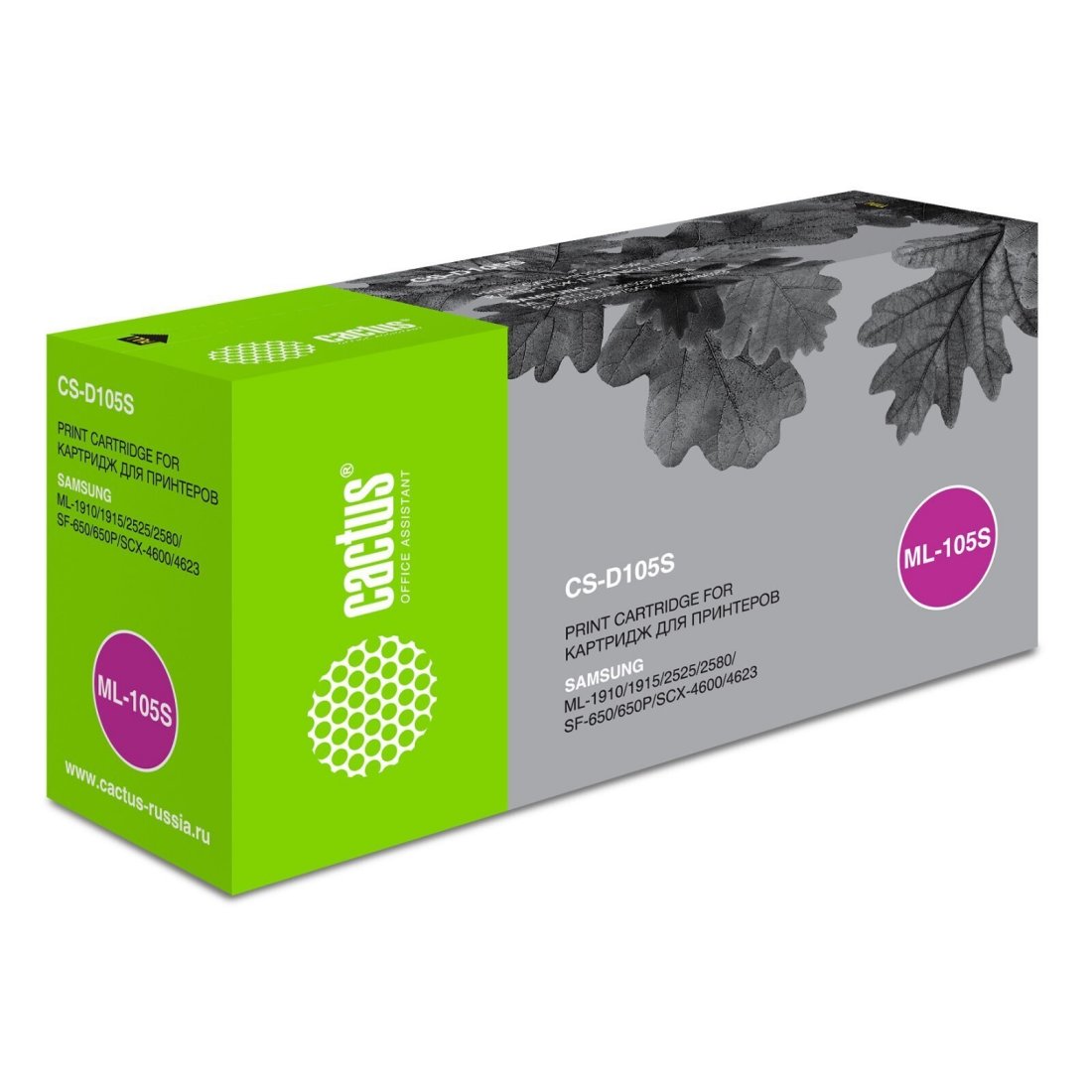 Изображение товара Картридж лазерный Cactus CS-D105S MLT-D105S черный (1500стр.) для Samsung ML-1910/1915/2525/2580/SCX-4600/4623/SF-650