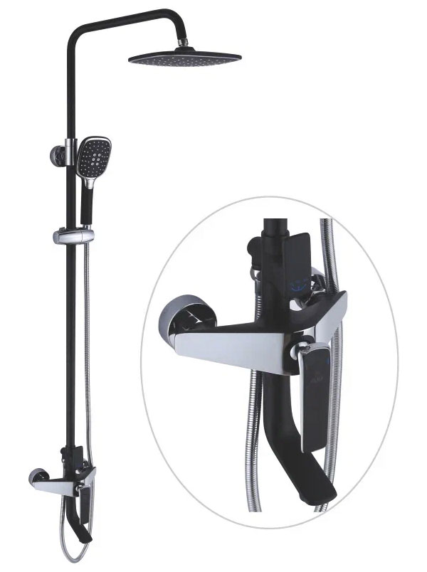 Изображение товара Душевая система Rose R13H/черный (R1336H)