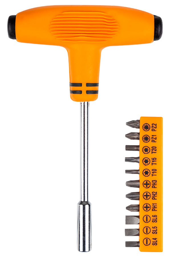 Изображение товара Отвертка с набором бит Park Т-образная ручка, 12 предметов (008610)