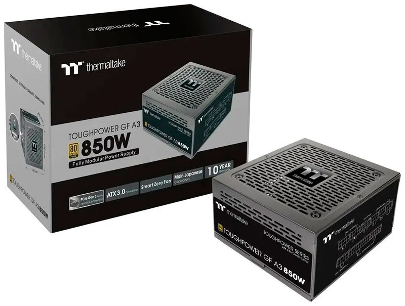 Изображение товара Блок питания Thermaltake Toughpower GF A3 850W ATX 3.0 GOLD (PS-TPD-0850FNFAGE-H)