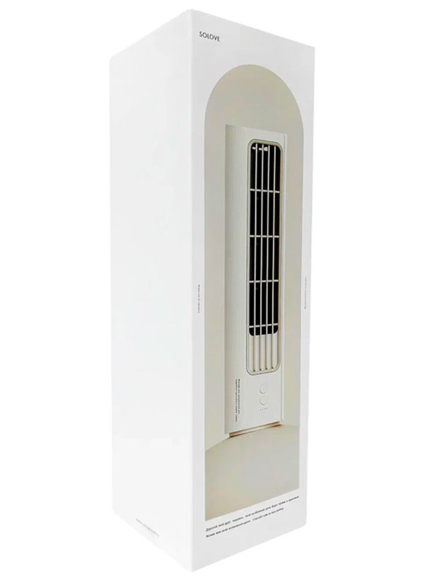 Портативный настольный колонный вентилятор  Solove Tower Fan, 3000mAh, 3 Speed c функцией вращения (F9 Beige)