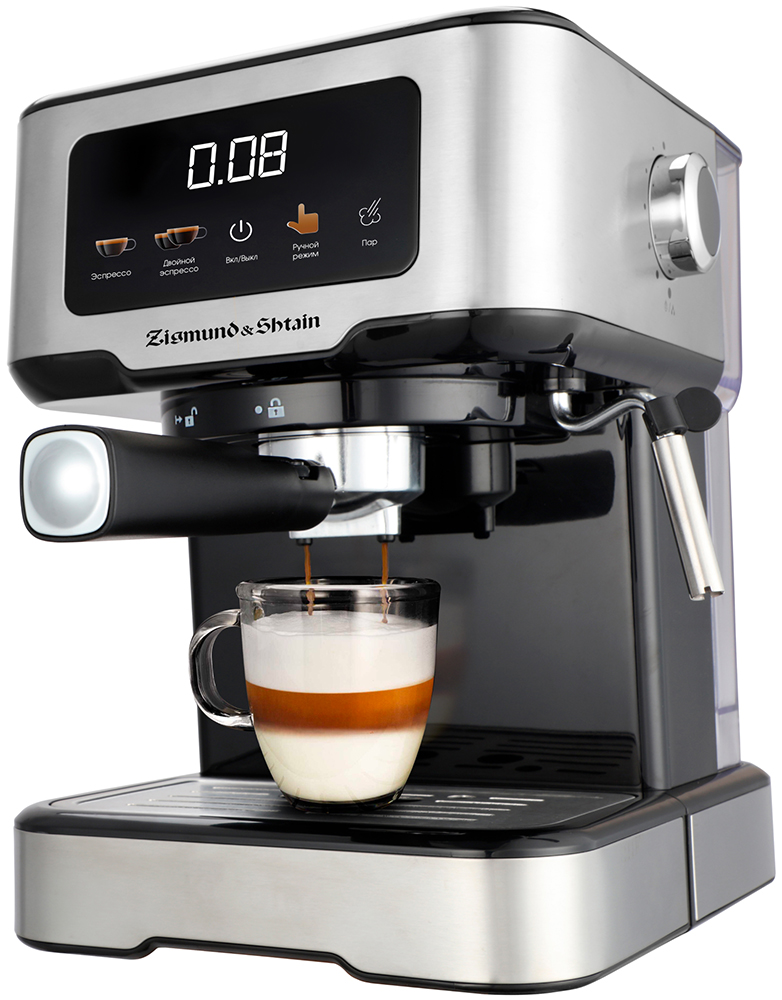 Изображение товара Кофеварка рожковая Zigmund Shtain ZCM-883 с капучинатором 15 бар