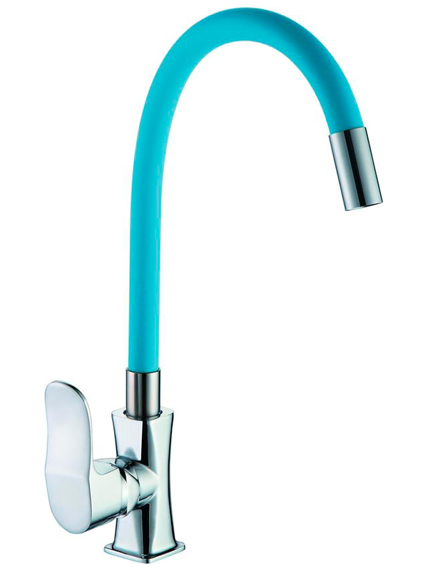 

Смеситель для кухни с гибким изливом D-Lin хром (D155318-6), Xром/синий