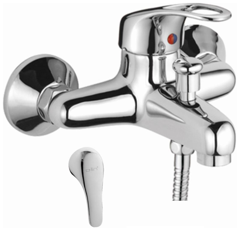 Изображение товара Смеситель для ванны D-Lin D130411 хром, настенный, с душевым гарнитуром