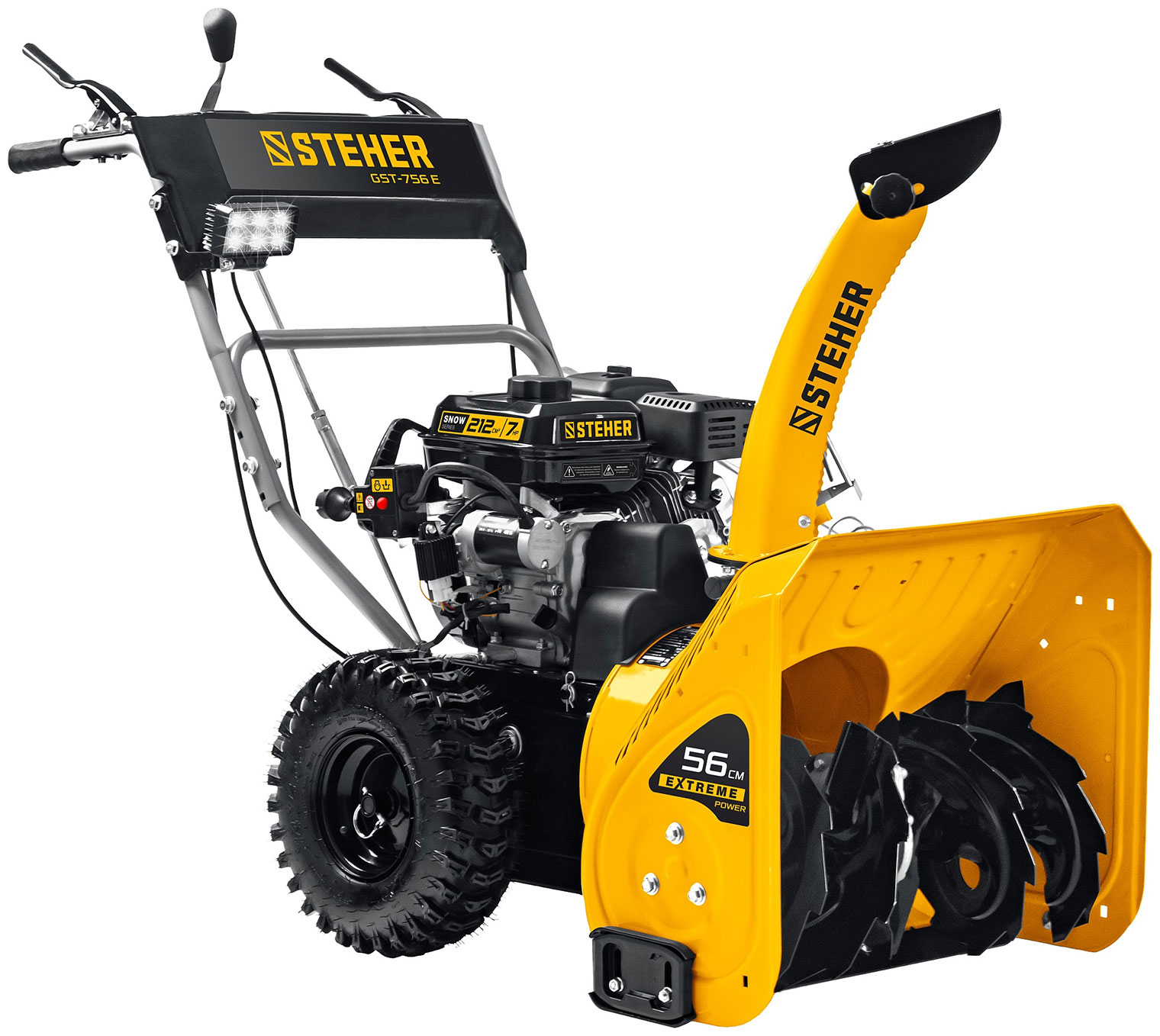 Изображение товара Снегоуборочная машина Steher EXTREM GST-756E мощность 7 л.с., колеса 13 дюймов