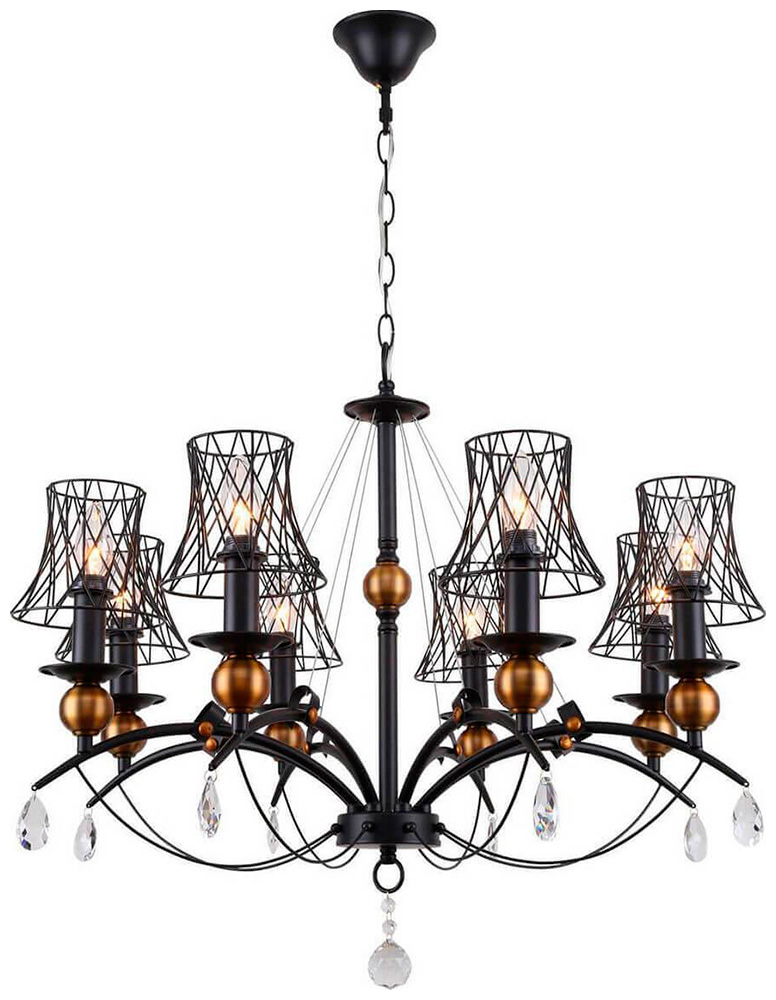 Изображение товара Люстра подвесная Lussole Arivaca 8 ламп светодиодная черная IP20