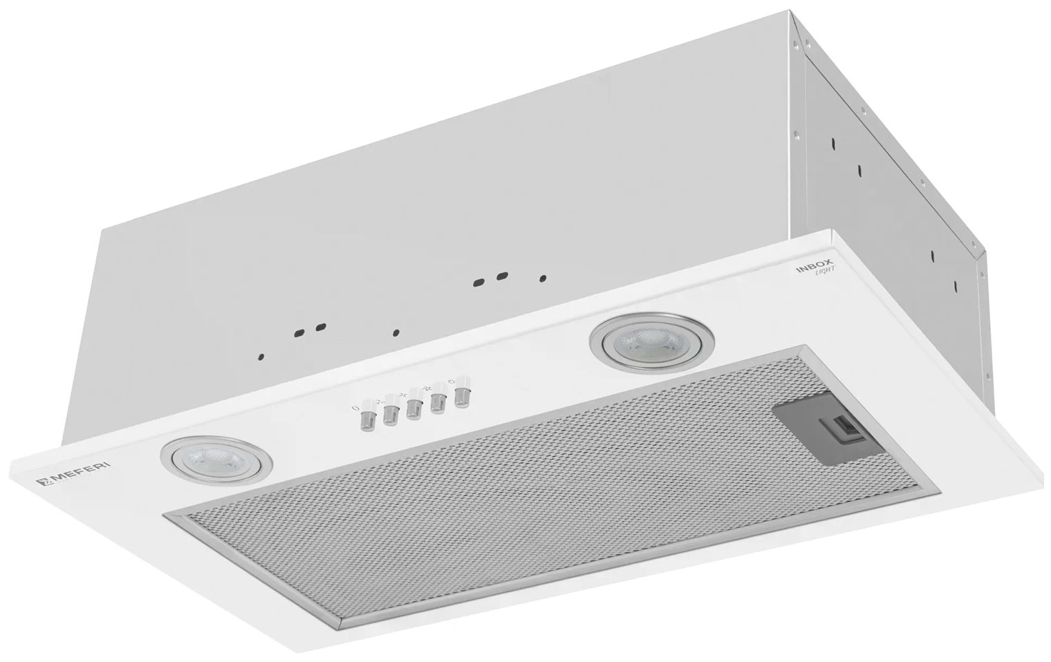 Изображение товара Встроенная вытяжка Meferi NBOX52WH LIGHT с диаметров 120 мм и светодиодным освещением