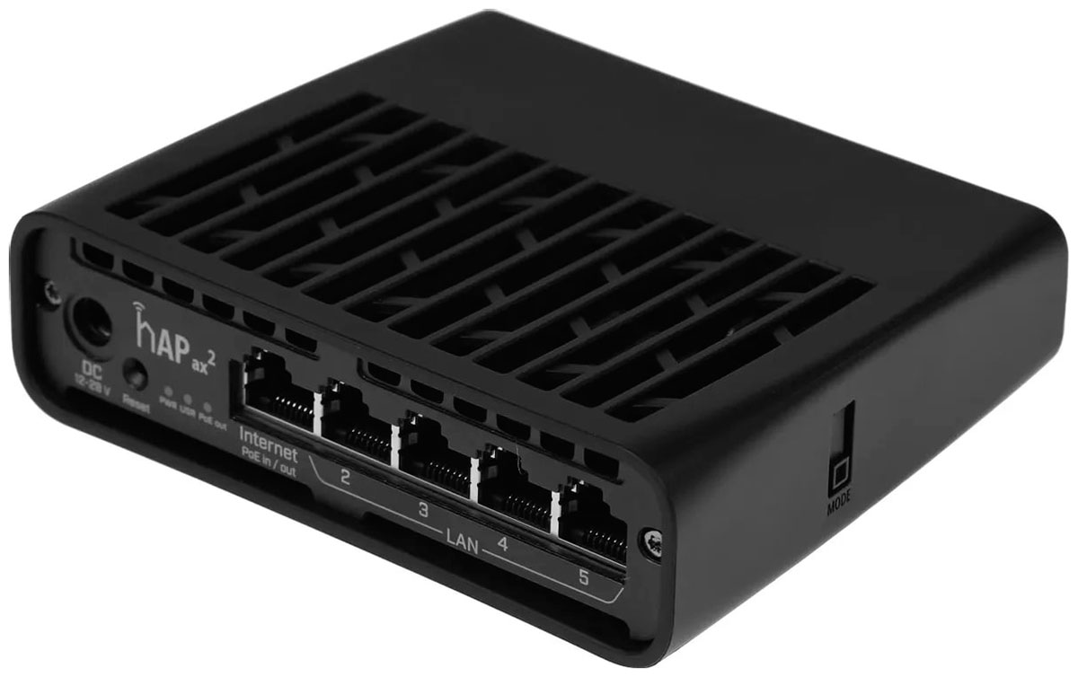 Изображение товара Маршрутизатор MikroTik hAP ax2, AX1800, двухдиапазонный (C52iG-5HaxD2HaxD-TC)