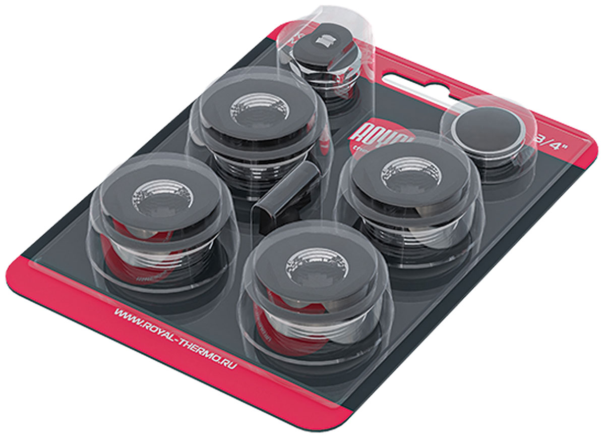 Изображение товара Комплект монтажный Royal Thermo RT1/2B для секционных радиаторов черный