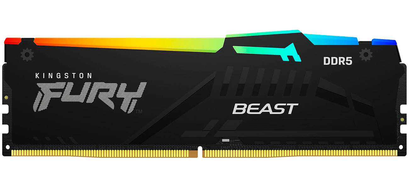 

Оперативная память Kingston DDR5 32GB (2x16GB) 6000MHz FURY Beast RGB (KF560C36BBE2AK2-32), Черный