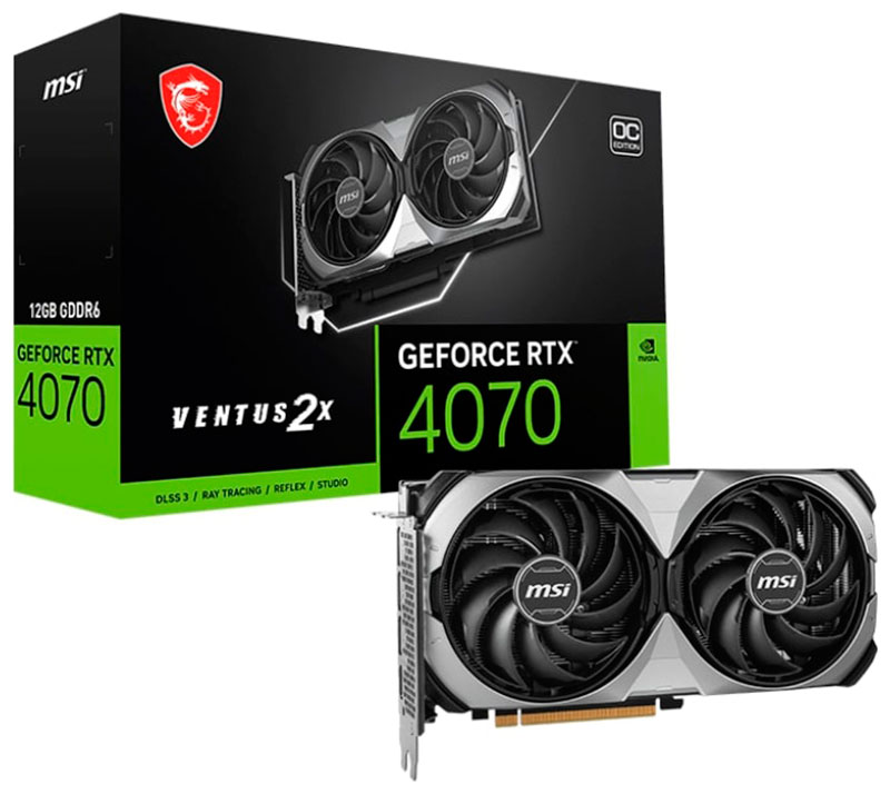 Видеокарта MSI GeForce RTX 4070 VENTUS 2X E1 12G OC Видеокарта MSI GeForce RTX 4070 VENTUS 2X E1 12G OC