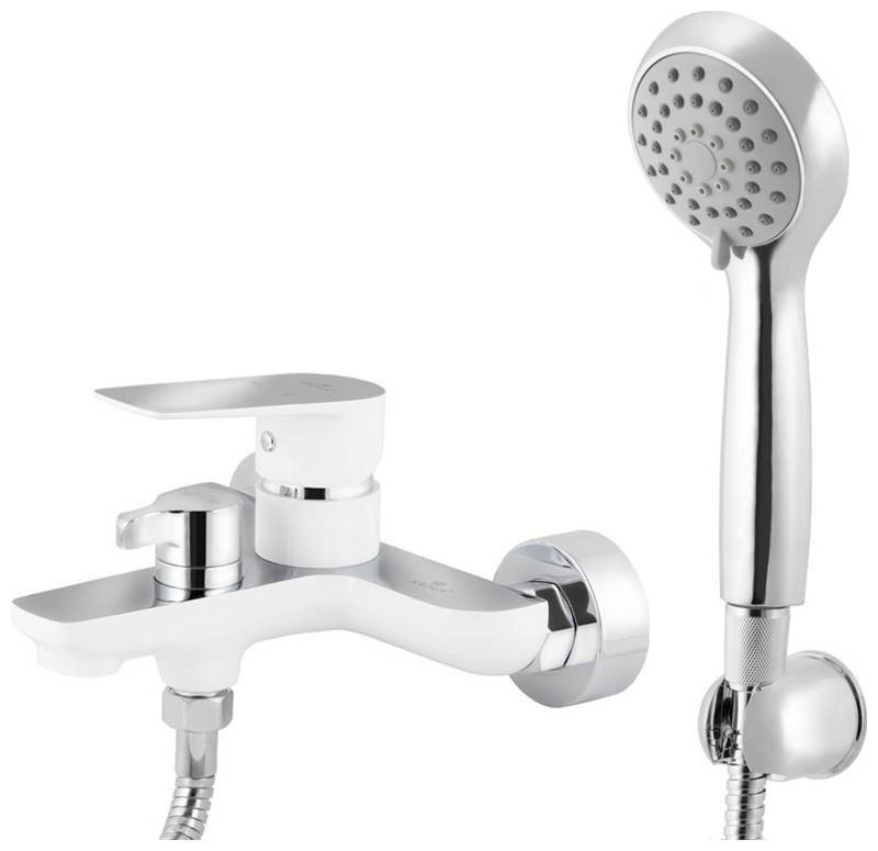 Изображение товара Смеситель для ванны Kaiser Atrio с душем хром белый 60022