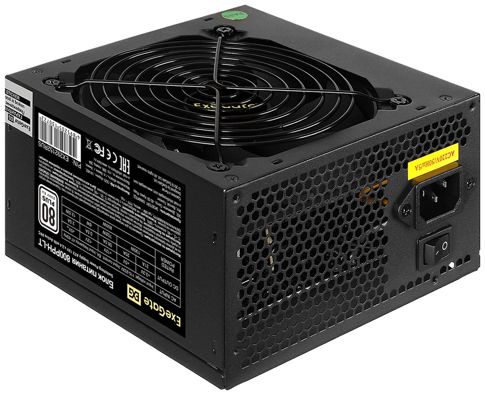 Изображение товара Блок питания ExeGate 800W 800PPH-LT (EX292152RUS) с активным PFC