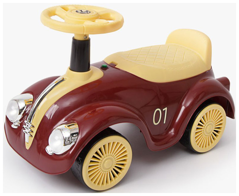 Изображение товара Толокар Amarobaby Retro красный желтый безопасная детская каталка для малышей