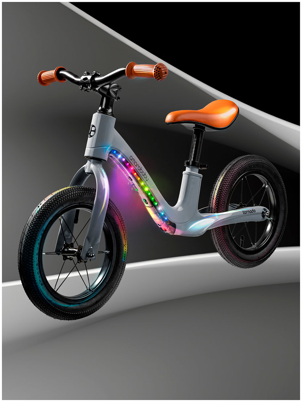 Изображение товара Двухколесный беговел Amarobaby Tornado серый (AB24-34NB/11)