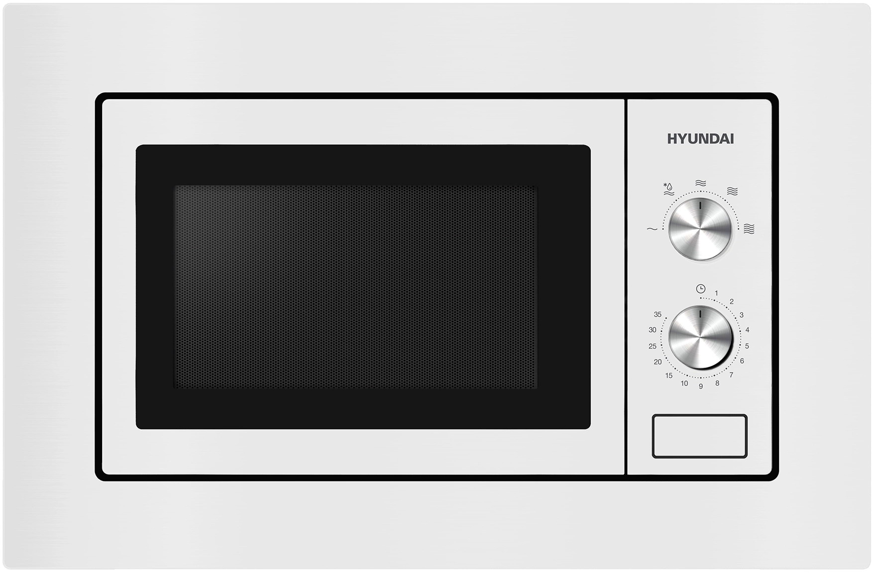 Изображение товара Встраиваемая микроволновая печь Hyundai HBW 2030S WG 20 л, механика, белый