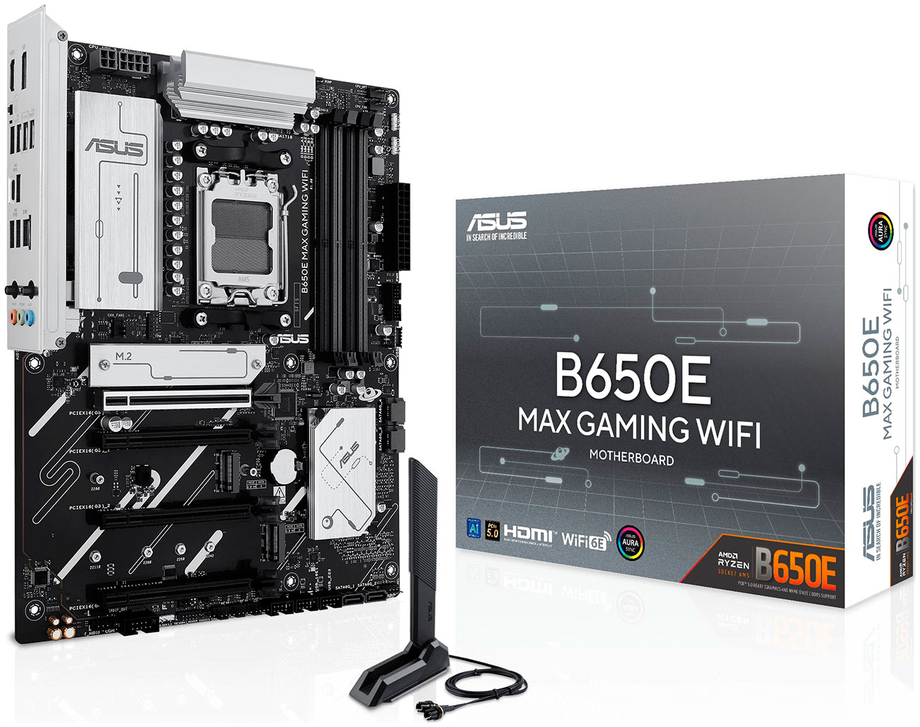 Изображение товара Материнская плата Asus B650E MAX GAMING WIFI для AMD AM5 ATX DDR5 PCIe 5.0 Wi-Fi 6E
