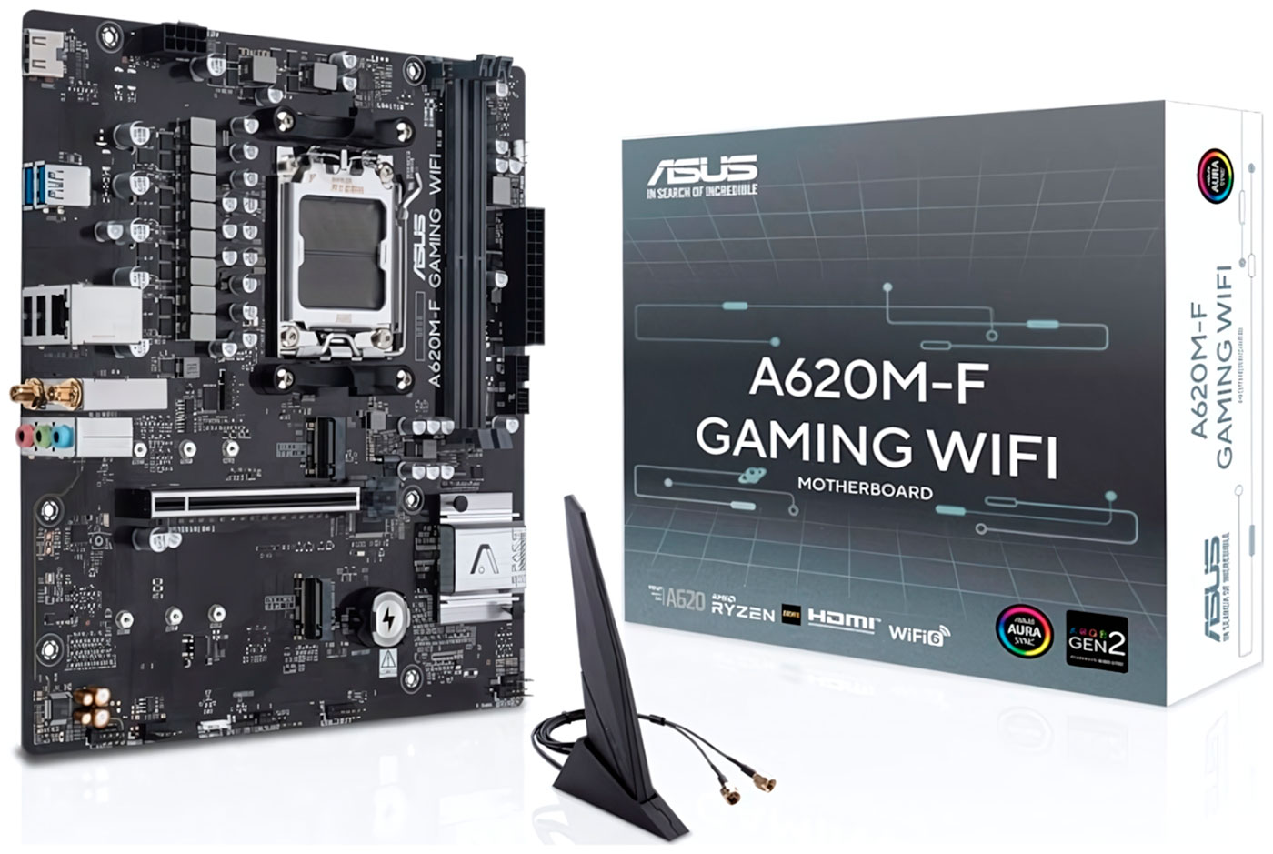 Изображение товара Материнская плата ASUS A620M-F GAMING WIFI для AM5 DDR5 MicroATX Wi-Fi Bluetooth