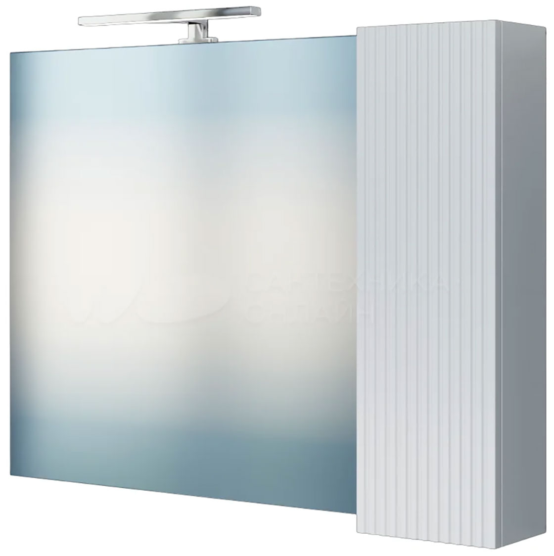 Изображение товара Зеркальный шкаф СаНта Вега 90, универсальный, со светом, белый