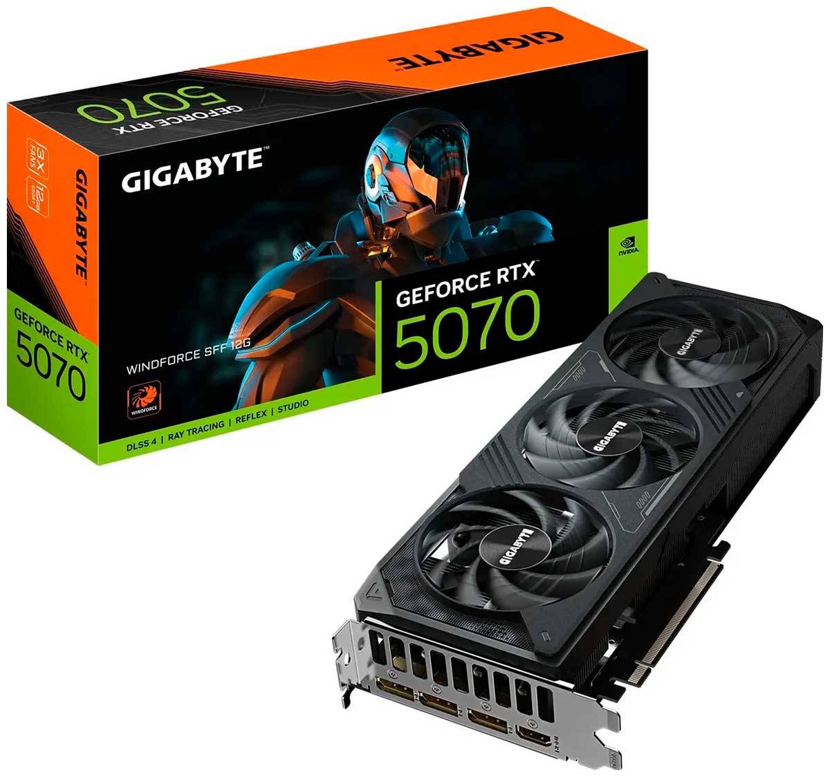 Изображение товара Видеокарта Gigabyte GeForce RTX 5070 WindForce 3 12GB (GV-N5070WF3-12GD)