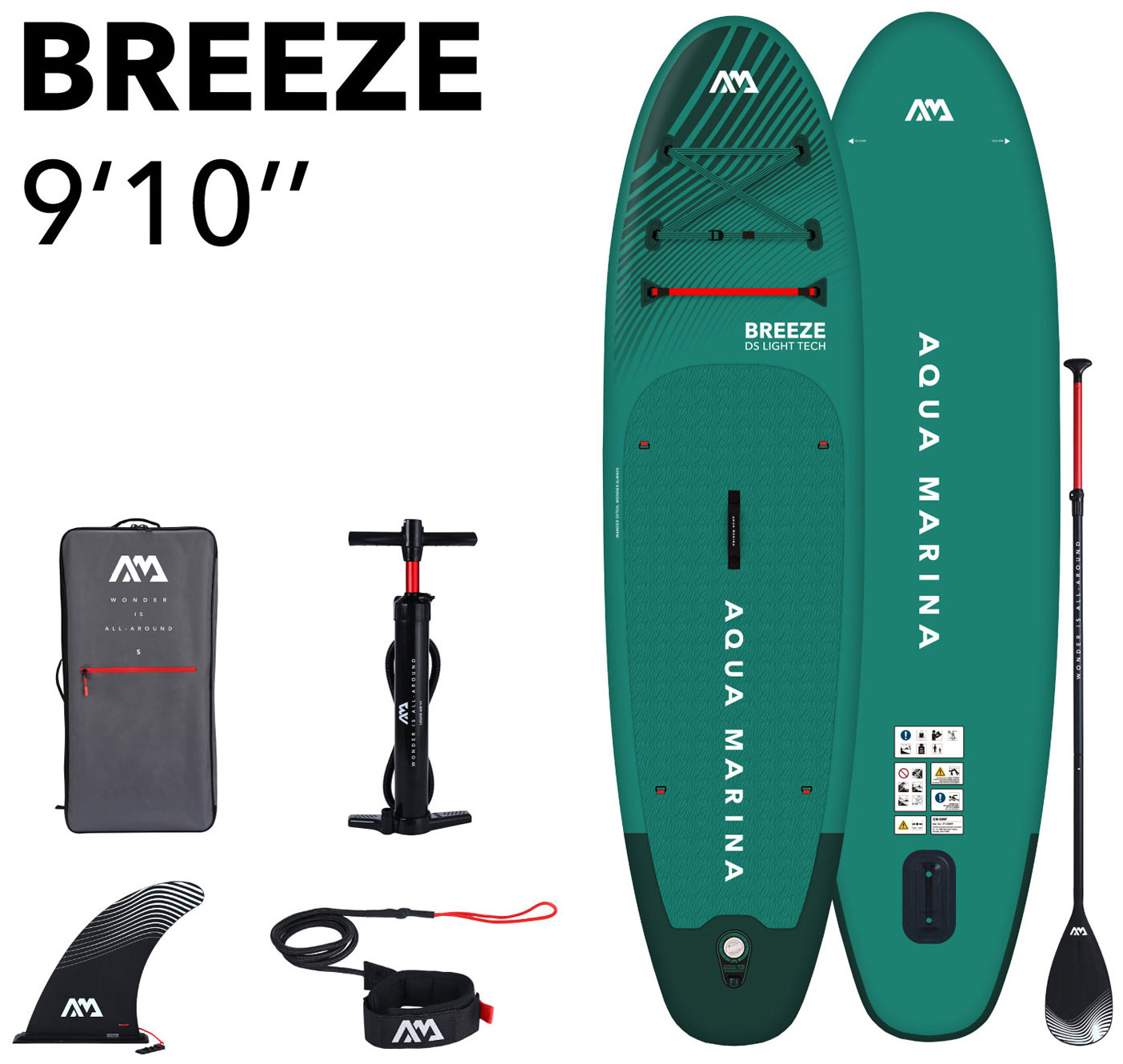 Изображение товара SUP-доска Aqua Marina Breeze 300х76х12 см надувная с аксессуарами