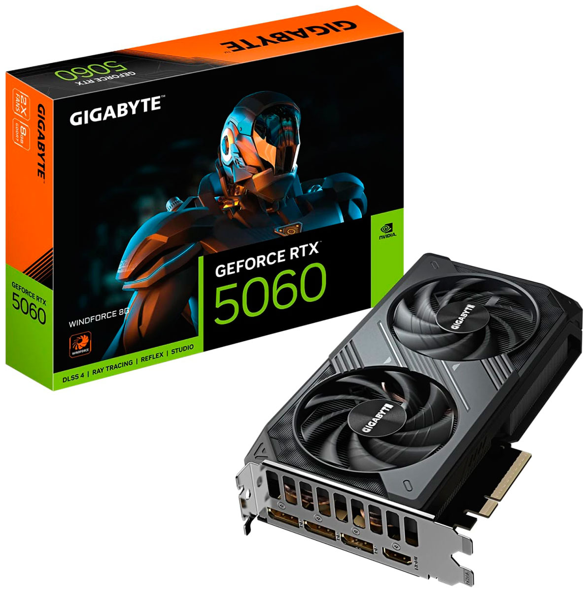 Изображение товара Видеокарта Gigabyte GeForce RTX 5060 WINDFORCE 8GB (GV-N5060WF2-8GD)