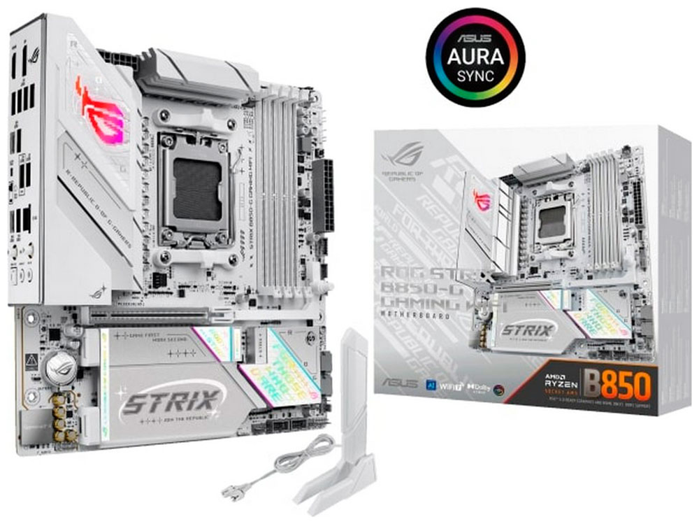 Изображение товара Материнская плата Asus ROG STRIX B850-G GAMING WIFI AM5 MicroATX для гейминга и профессиональных за