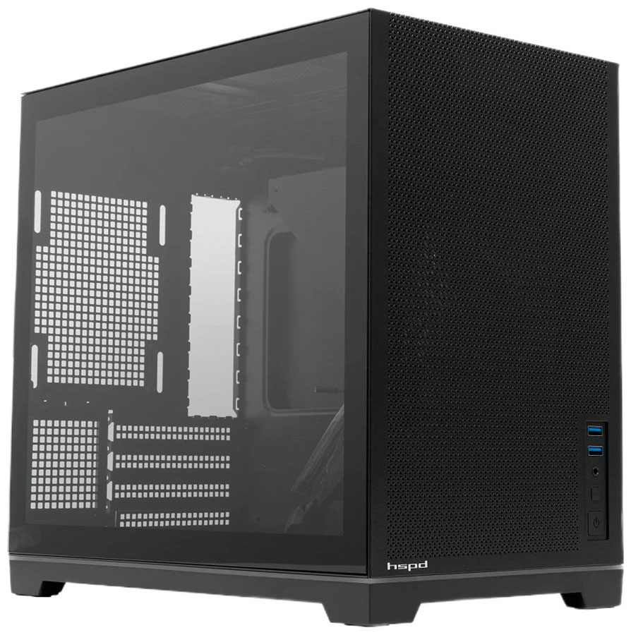 Изображение товара Компьютерный корпус HSPD M211 (M211-TGBK) мини-Tower черный с передней сетчатой панелью