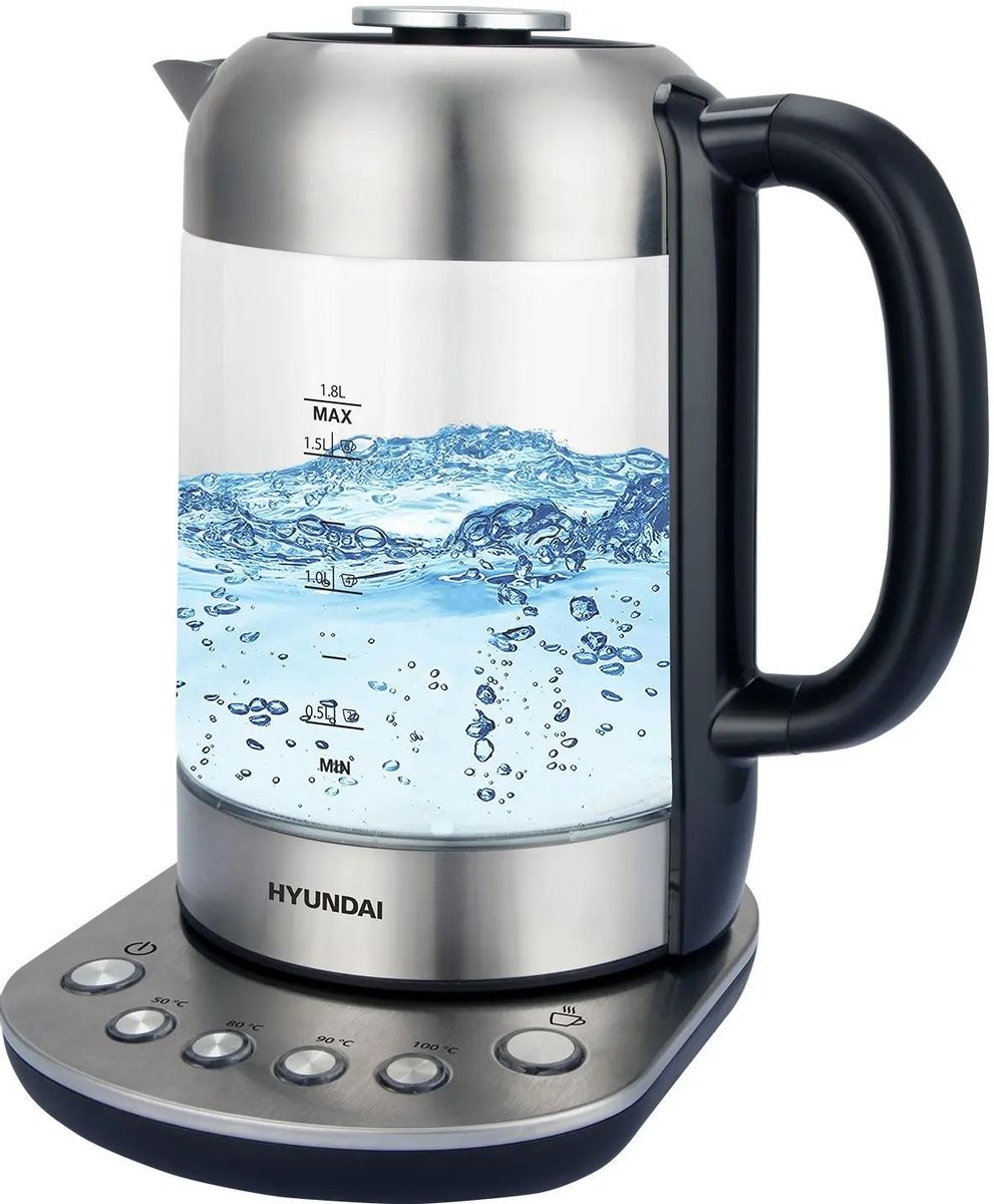 Изображение товара Электрический чайник Hyundai HYK-G8407 1.8л мощность 2200 Вт контроль Strix