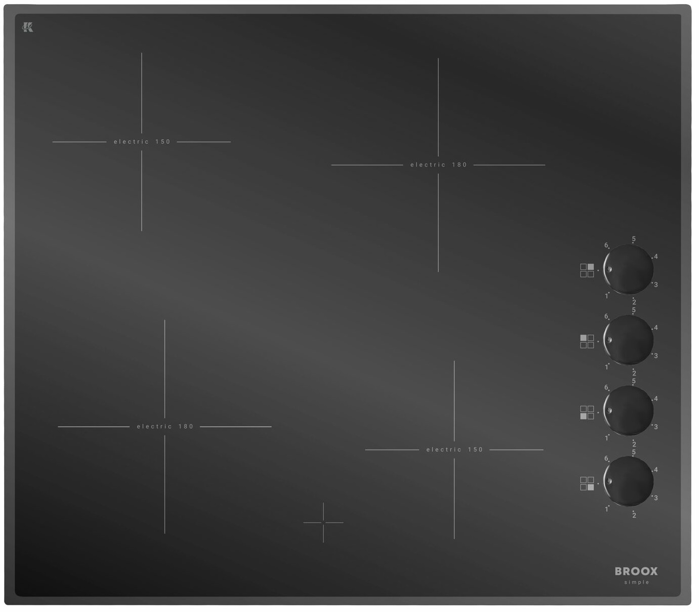 

Электрическая варочная панель Broox ПЭВ 40 С черная simple, Черный