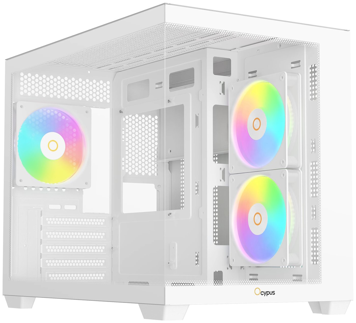 Изображение товара Корпус Ocypus Gamma C54 ARGB White — ARGB, 3 вентилятора, стекло, Mini-ITX/MicroATX