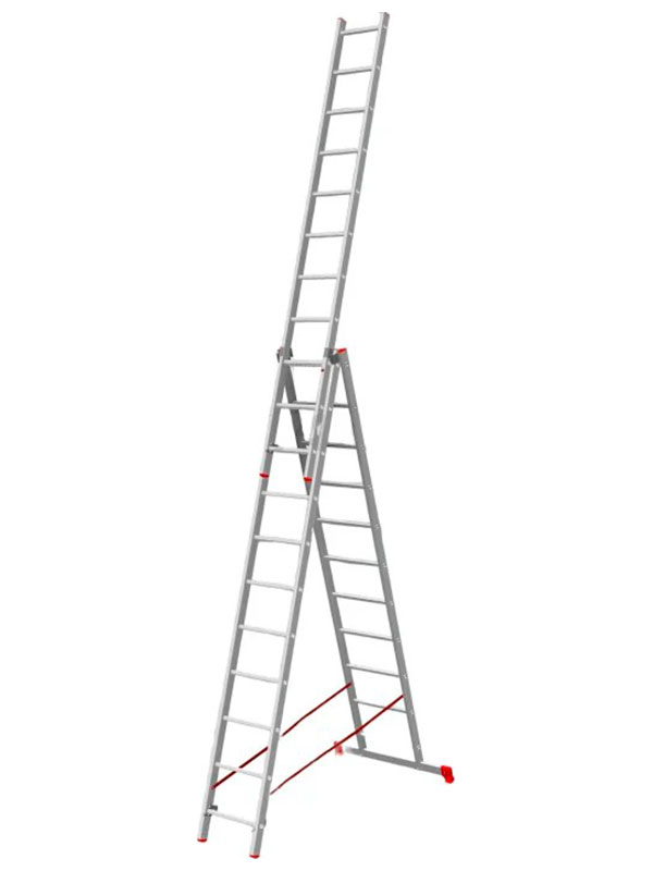 фото Лестница startul pro, алюминиевая, 3-х секционная, 250/631/264 см, 3х10 ступеней, 15.3 кг (st9942-10)