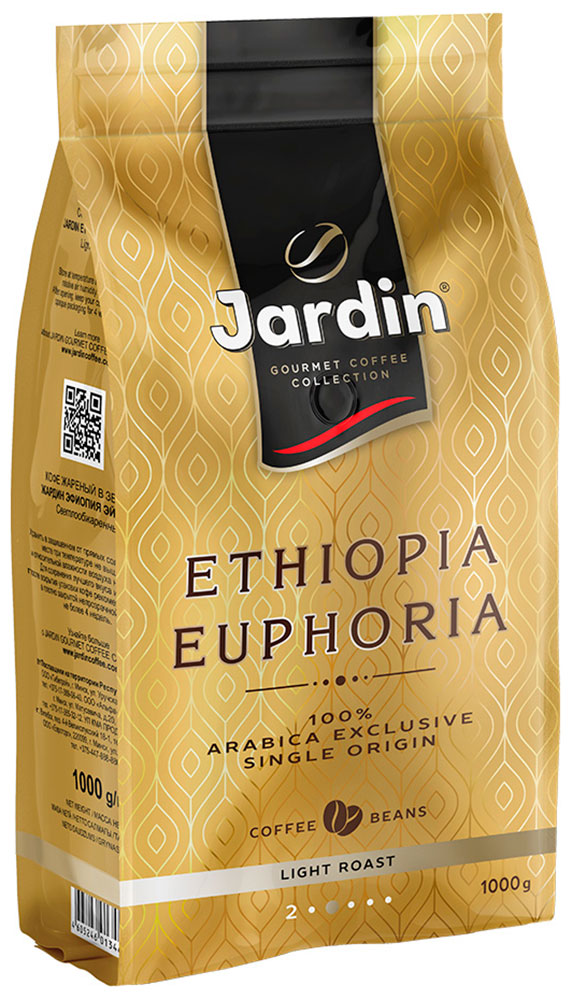 кофе в зёрнах jardin bravo brazilia тёмная обжарка в мягкой упаковке 1 кг Кофе зерновой Jardin Ethiopia Euphoria 1 кг