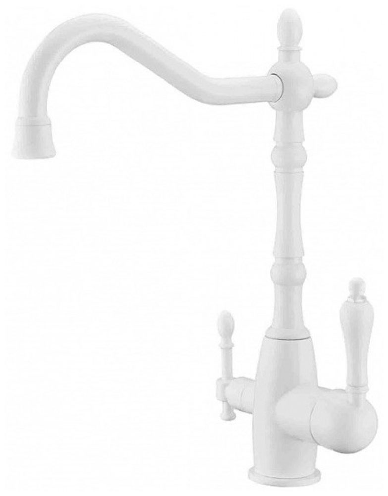 Изображение товара Смеситель для кухни под фильтр Zorg ZR 312 YF-33 WHITE с двойным каналом и керамическими элементами