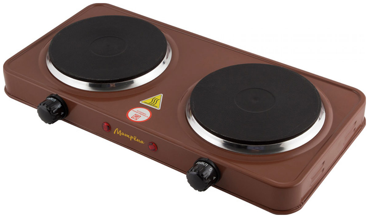 Изображение товара Настольная плитка Матрёна МА-063 коричневая с двумя конфорками